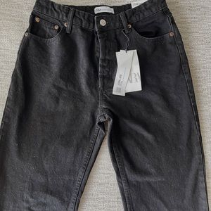Zara Straight Leg High Rise Jeans